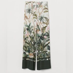 H&M Jungle Print Wide-Leg Pants